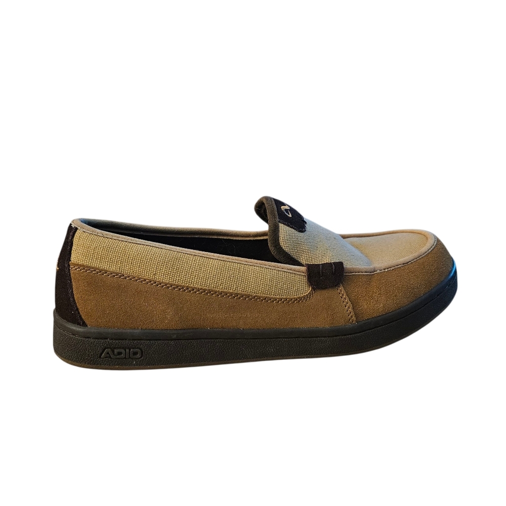 Vintage Men's Adio Skater Shoe Brown & Tan Leather Slip-On Shoes Size 10 USED - Picture 7 of 15
